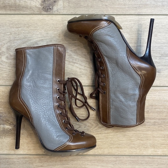 BCBGMAXAZRIA | Runway Collection | Stiletto Lace Up Ankle Boots - Picture 4 of 16